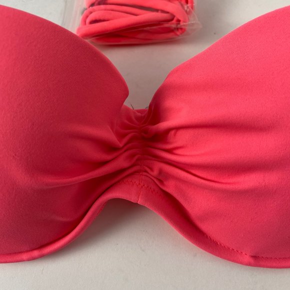Victoria's Secret Pink Bikini Top with Ruching 32B - Picture 2 of 5